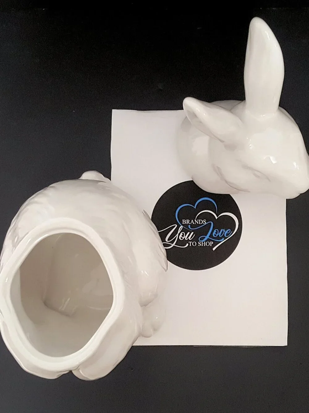 Pottery Barn Figural Floral Bunny Cookie Jar 12.5